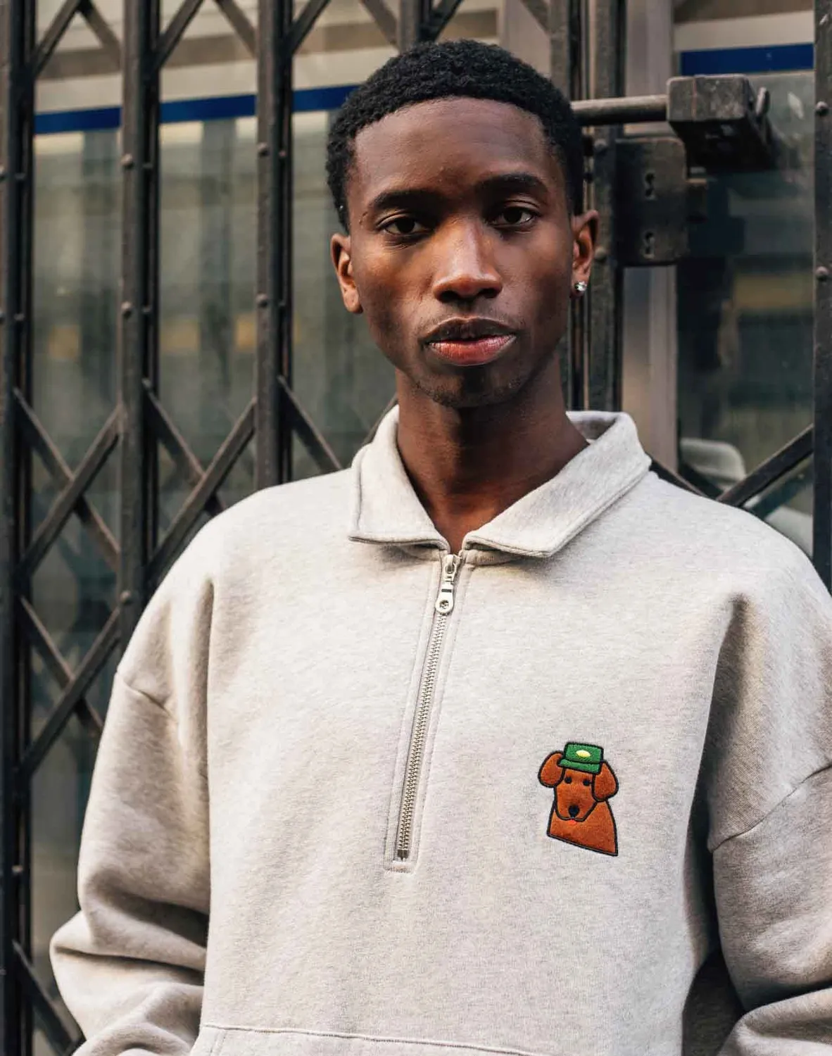 OLOW Manso Alfred sweat gris chiné imprimé