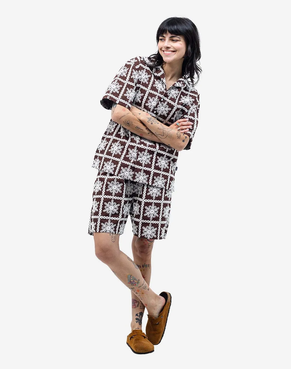 OLOW Aloha Khaju chemisette marron brodée