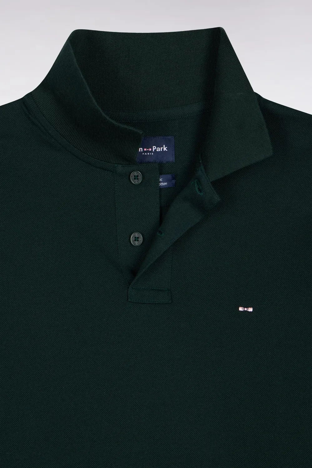 Eden Park polo manches longues vert foncé coupe droite