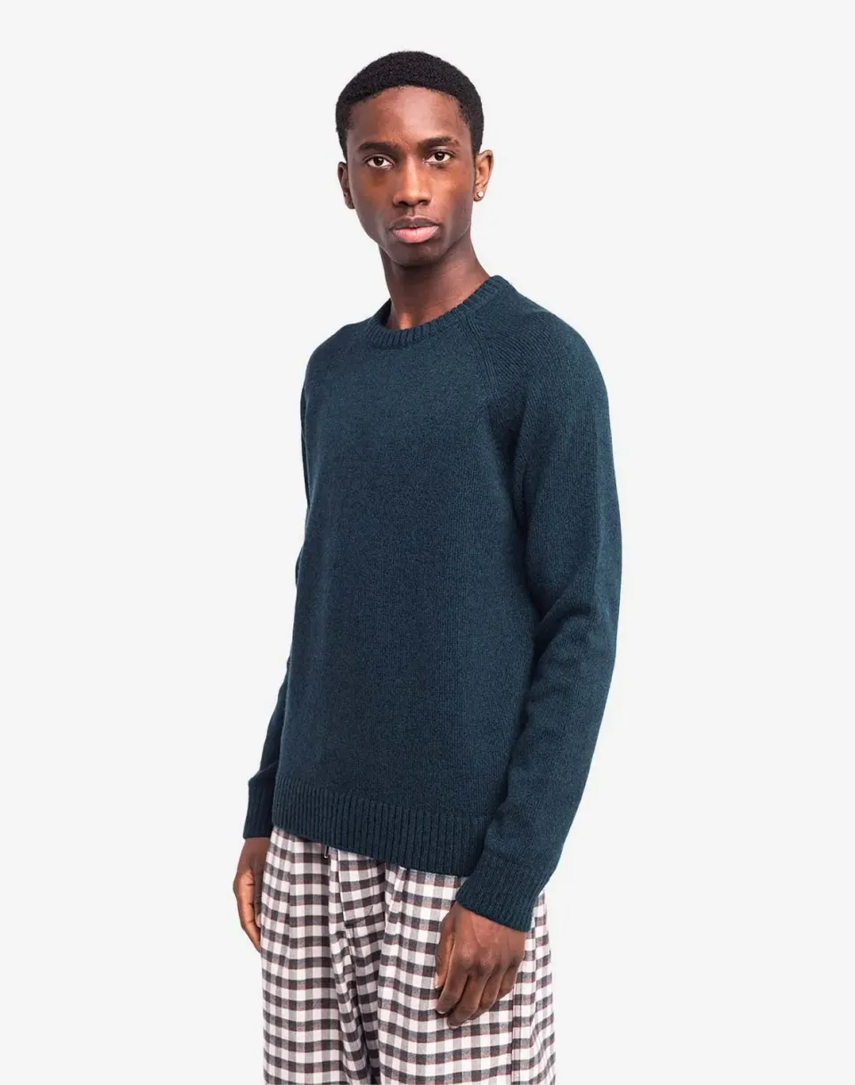 OLOW Somerset pull vert chiné laine mérinos