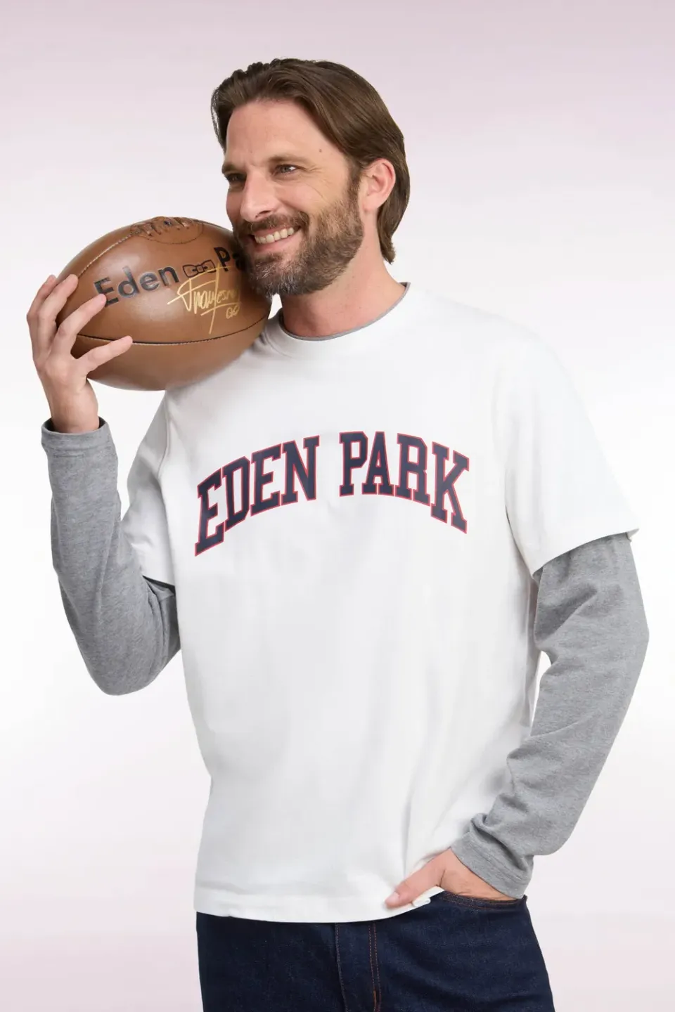 Eden Park College t-shirt manches longues écru coton