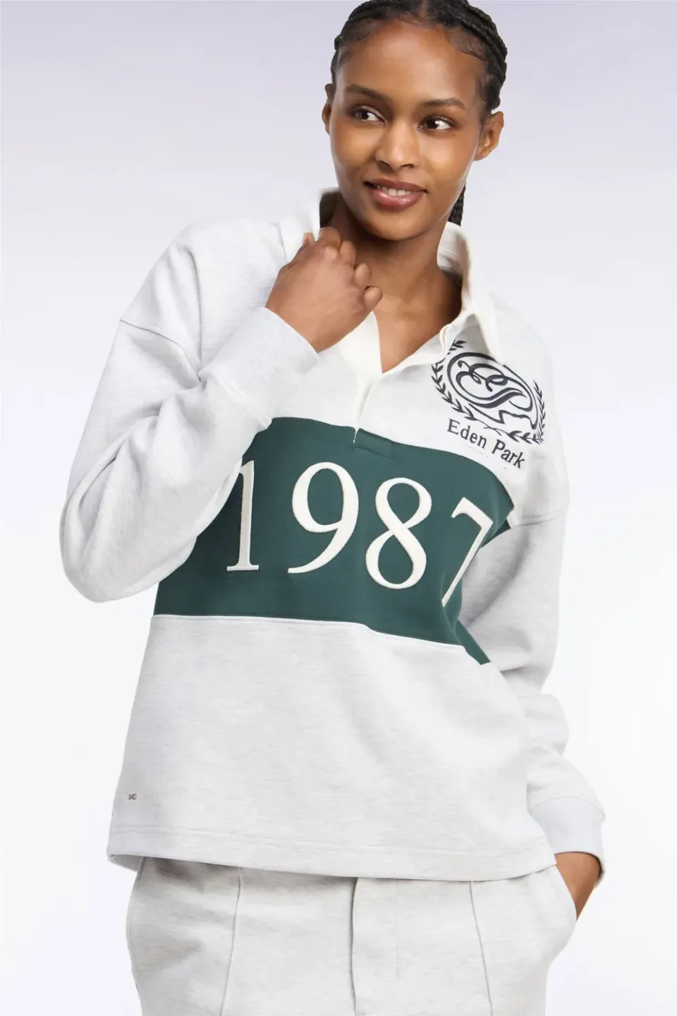 Eden Park Rugby Heritage sweatshirt gris chiné unisexe