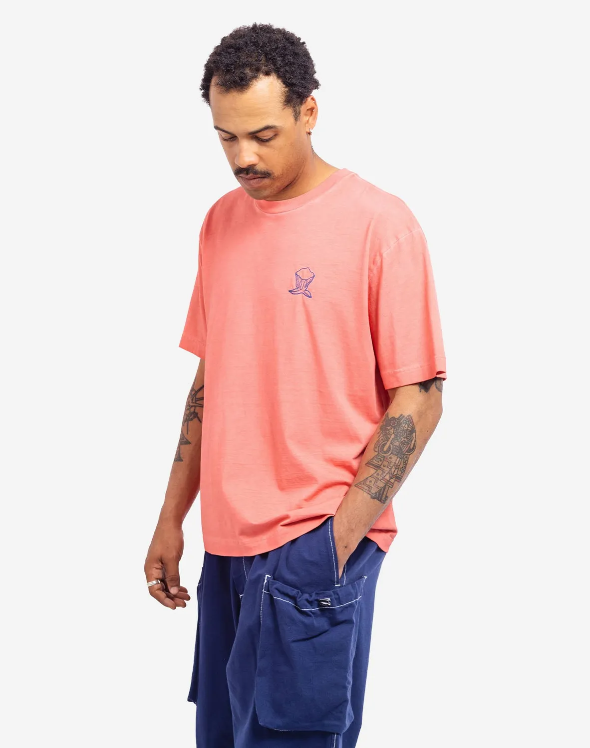OLOW Cosima t-shirt ample rose minéral brodé
