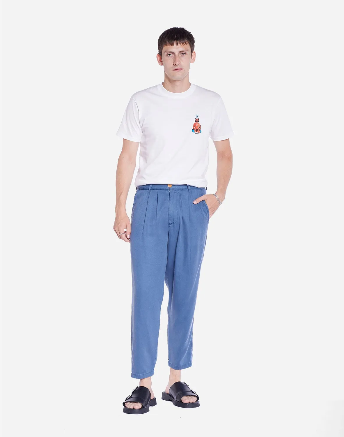 OLOW Swing pantalon bleu cobalt Tencel fuselé