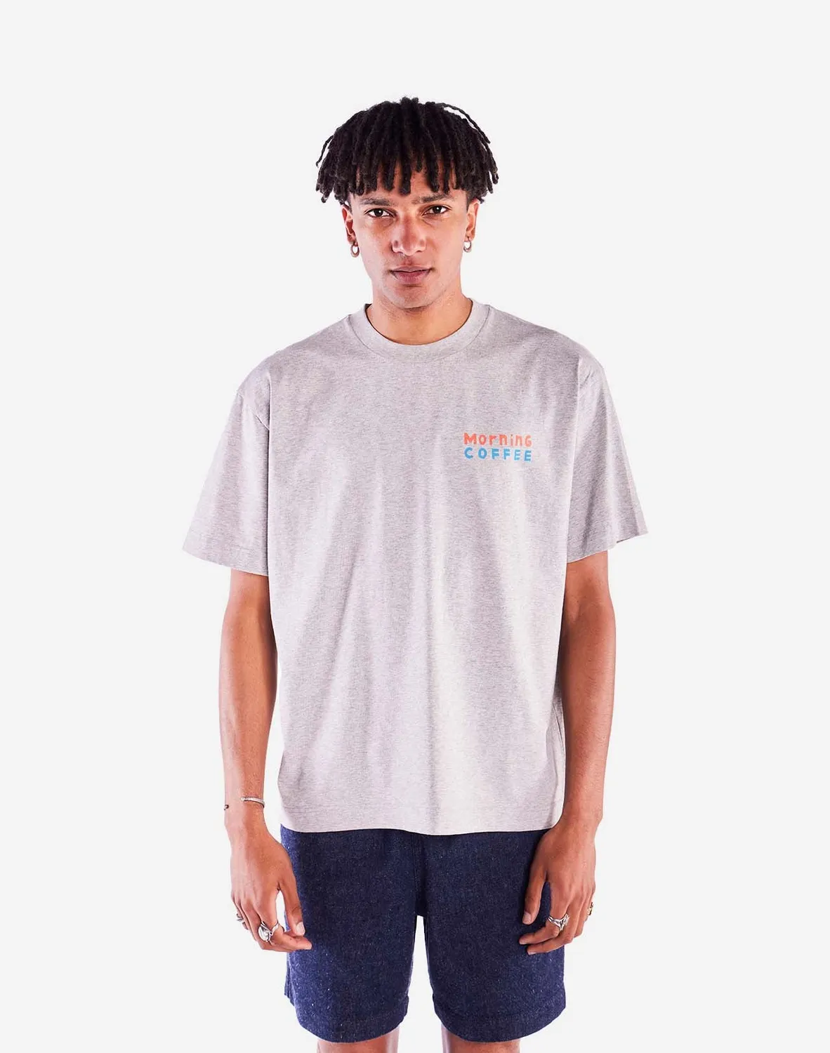 OLOW Morning Coffee t-shirt ample gris chiné