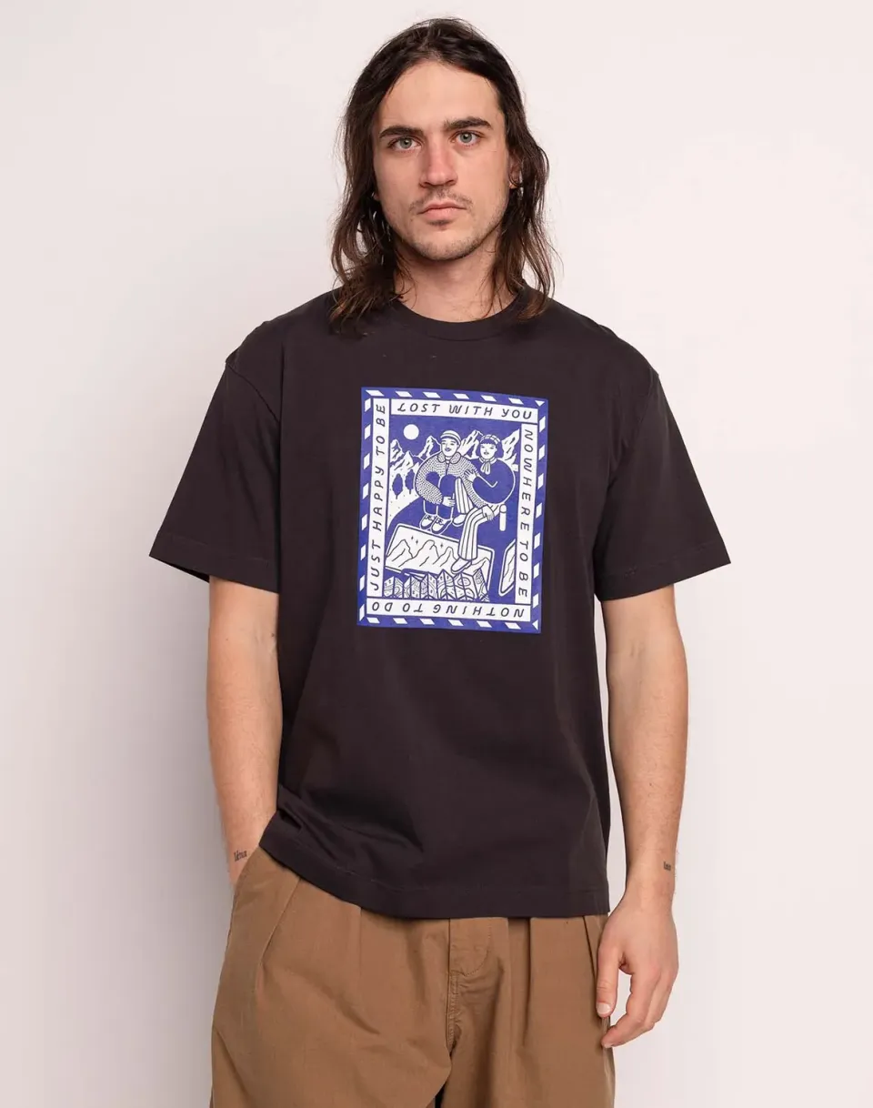 Olow Lost With You t-shirt noir carbone coton bio