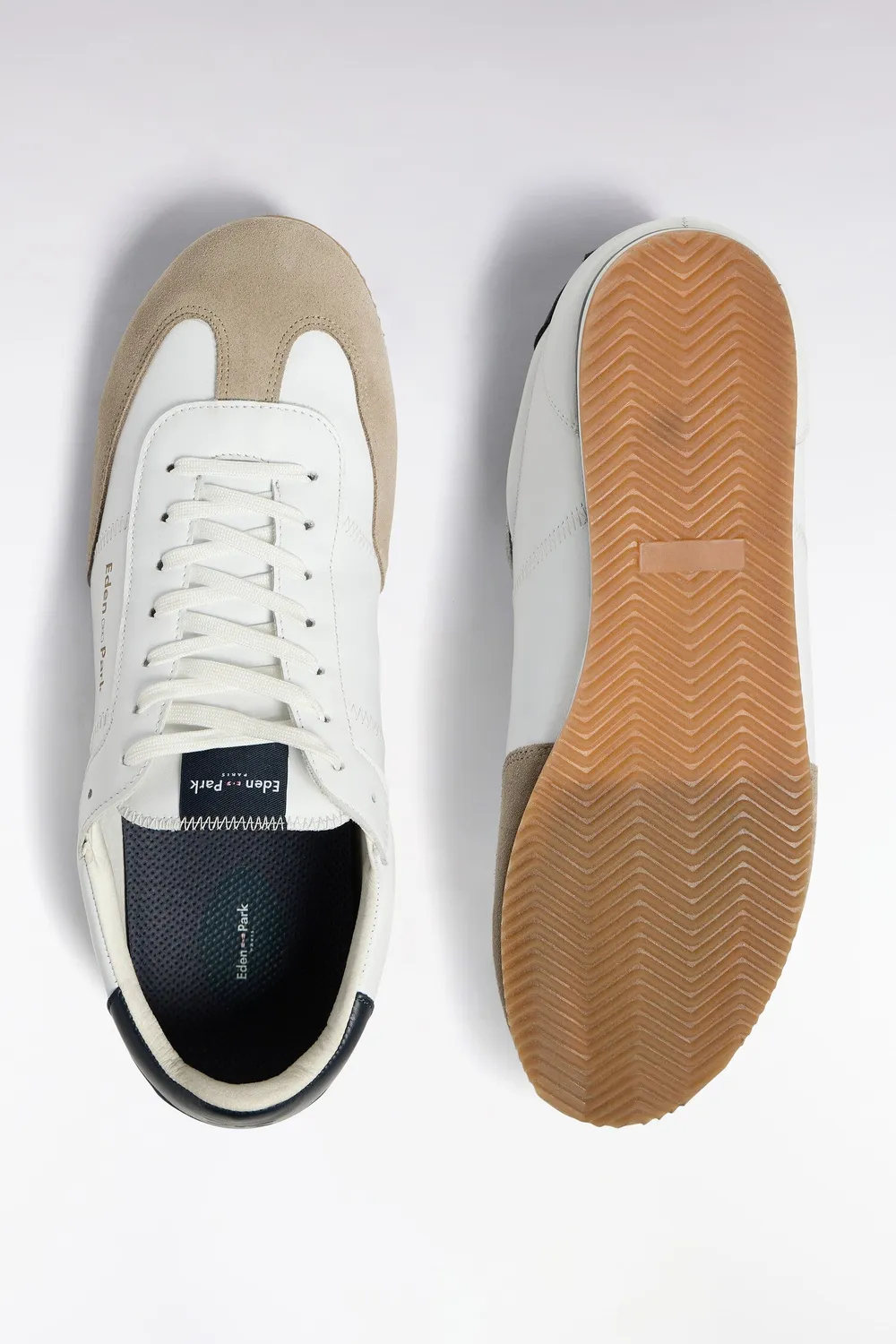 Eden Park baskets basses cuir blanc semelle crème