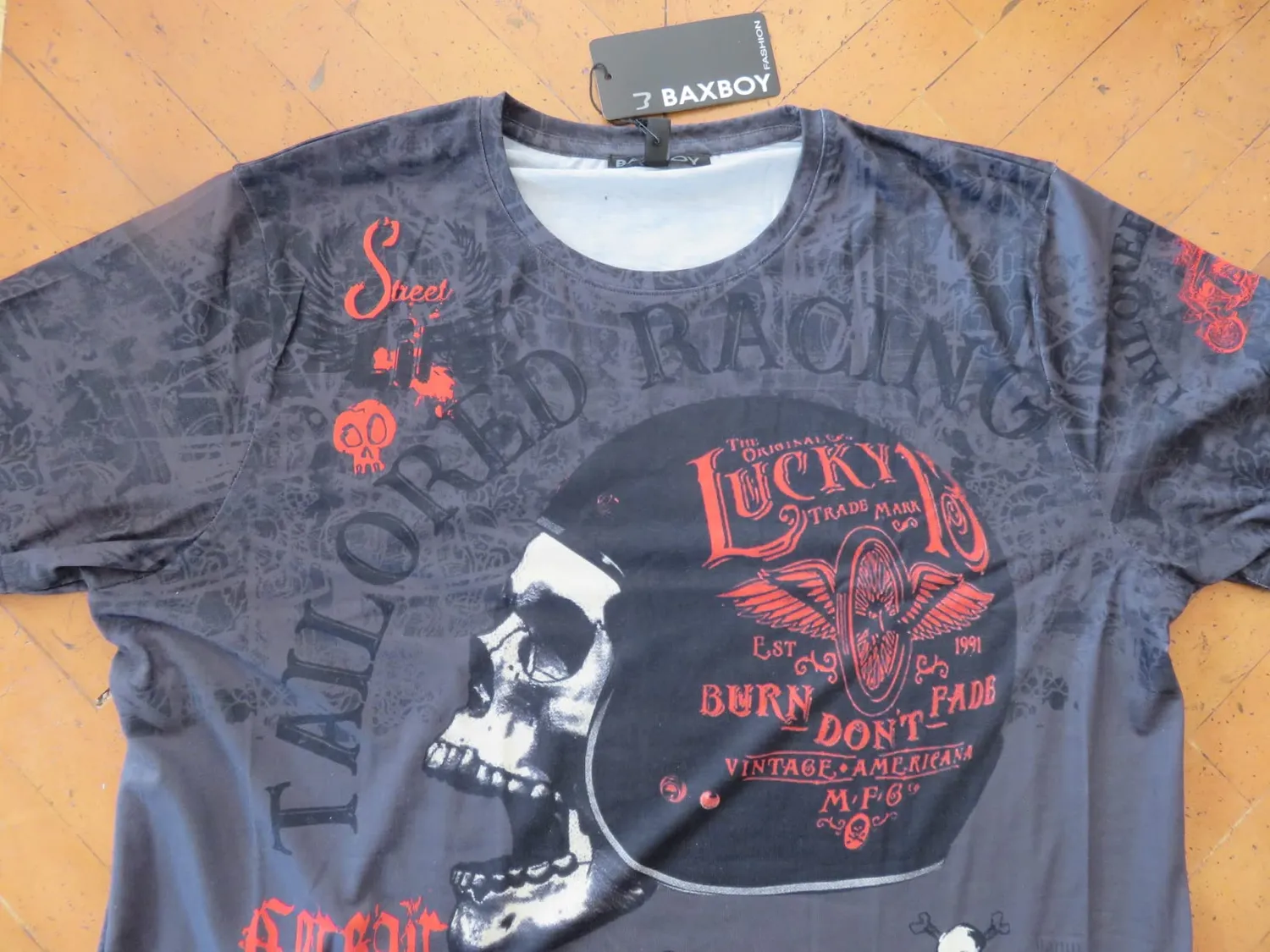 Subliminal Mode BX114 t-shirt tête de mort vert biker