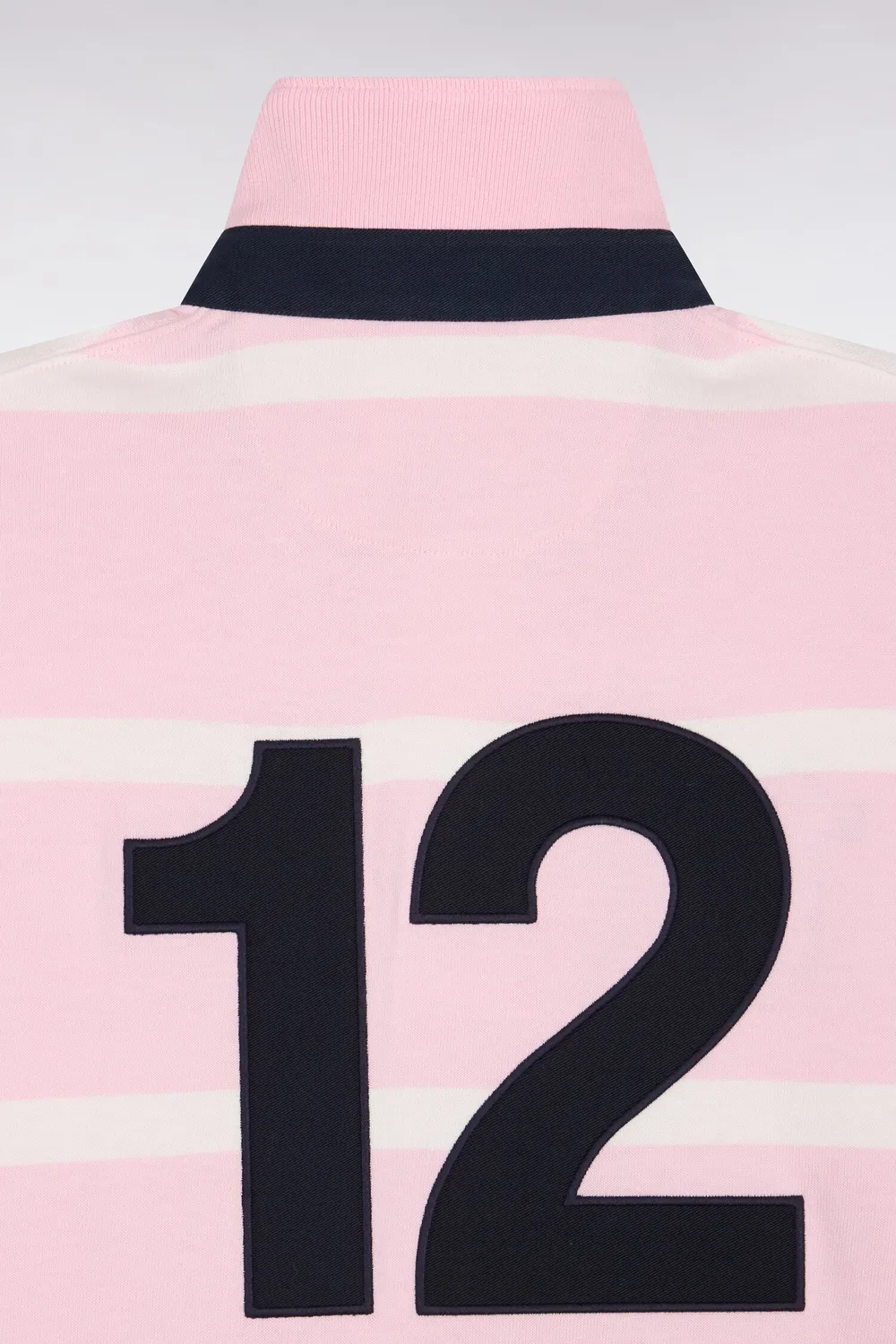 Eden Park Tricolore maillot rugby rose rayé manches longues