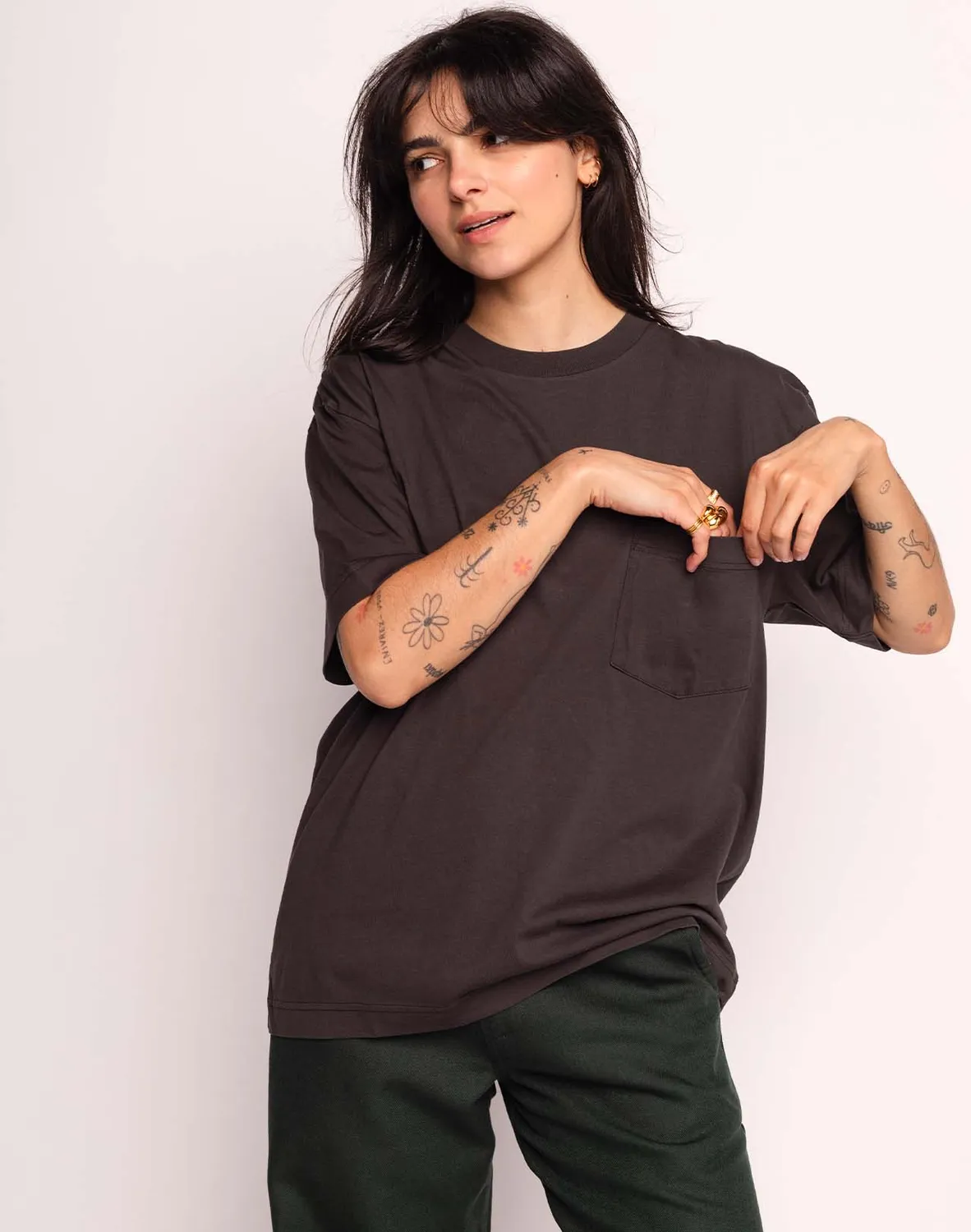 OLOW Ensemble t-shirt noir carbone coton bio