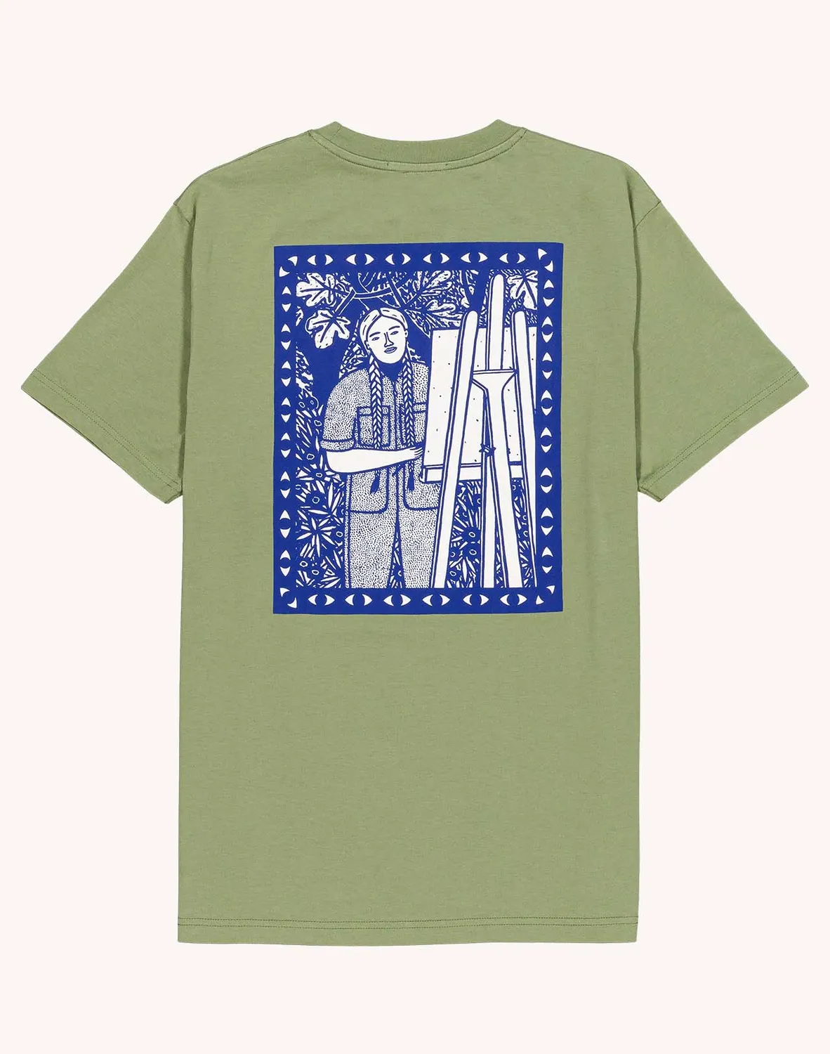 OLOW Pictural t-shirt vert sauge coton bio