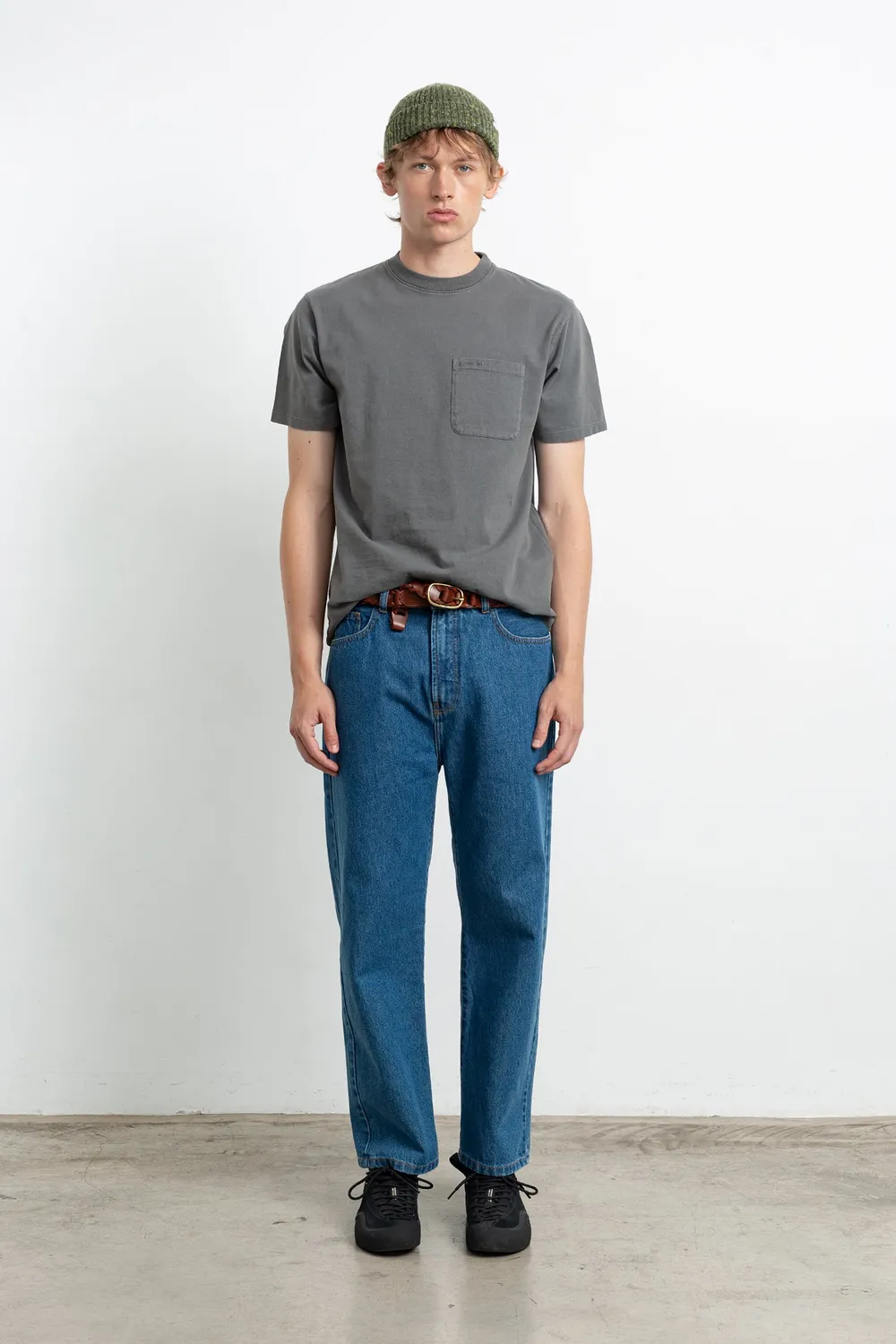 Edmmond Studios Mini Logo t-shirt gris coton stonewash