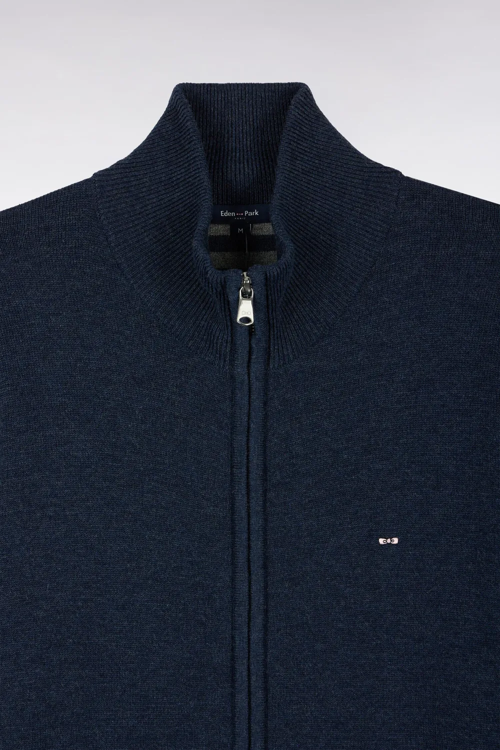 Eden Park H26MAICA0001 cardigan zippé bleu laine et coton