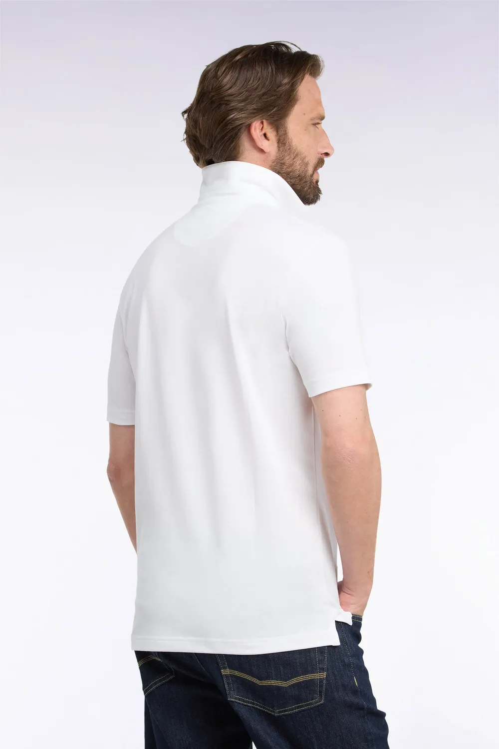 Eden Park polo golf blanc coton Pima homme droit