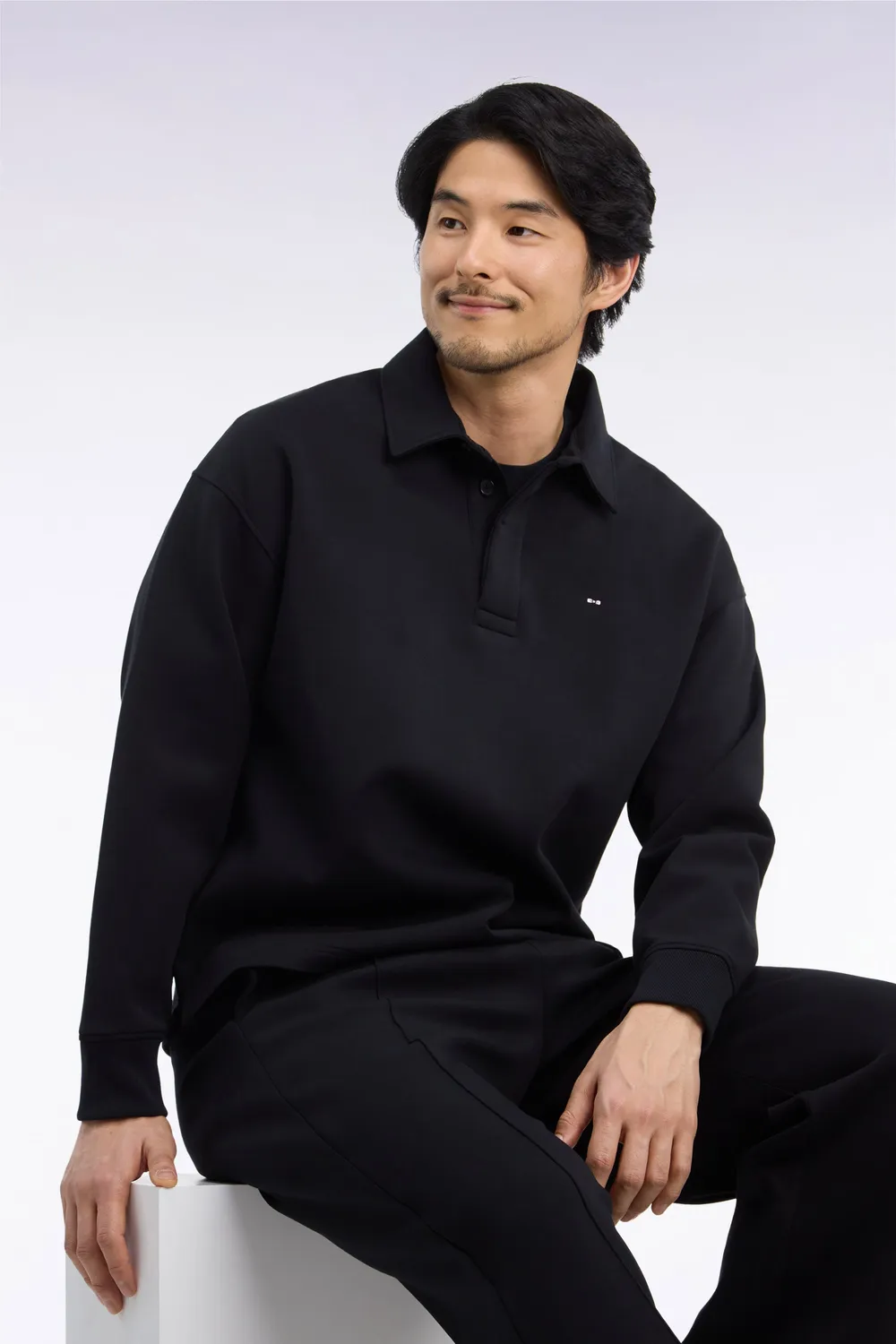 Eden Park H26MAISW0009 sweatshirt coton noir col maillot