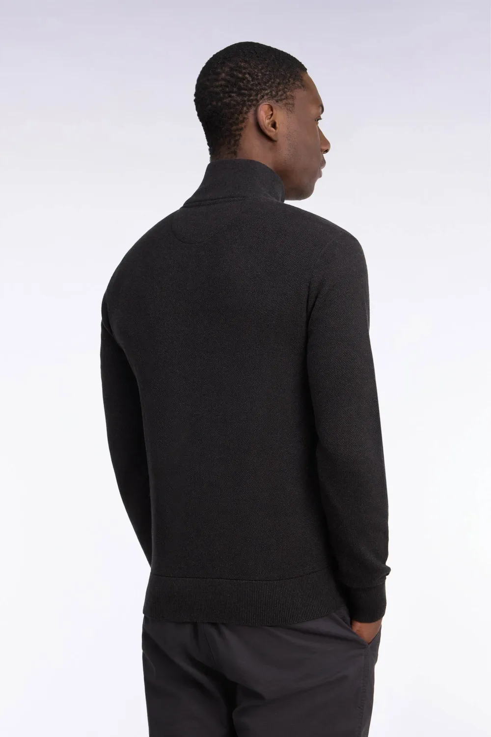 Eden Park pull camionneur marron coton nid d'abeille