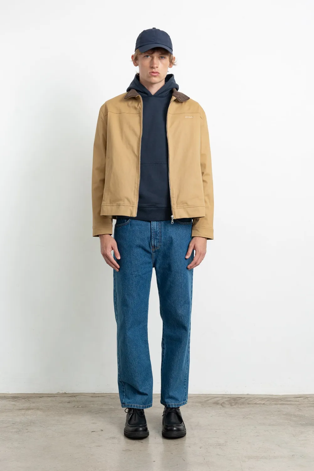 Edmmond Studios Woodsy veste Harrington beige col rib