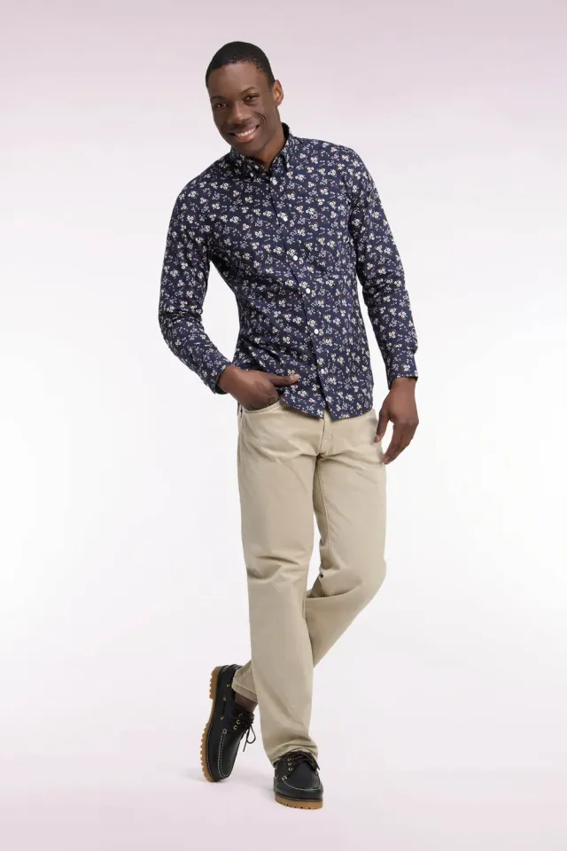 Eden Park Legend Rugby pantalon 5 poches beige stretch