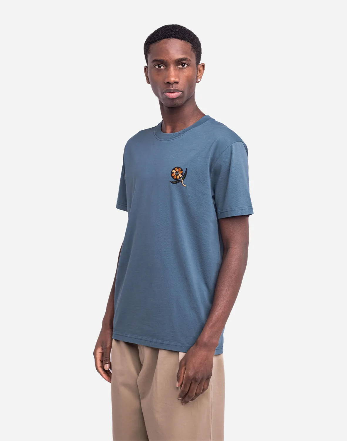 OLOW Ikeba t-shirt bleu acier poche 200g