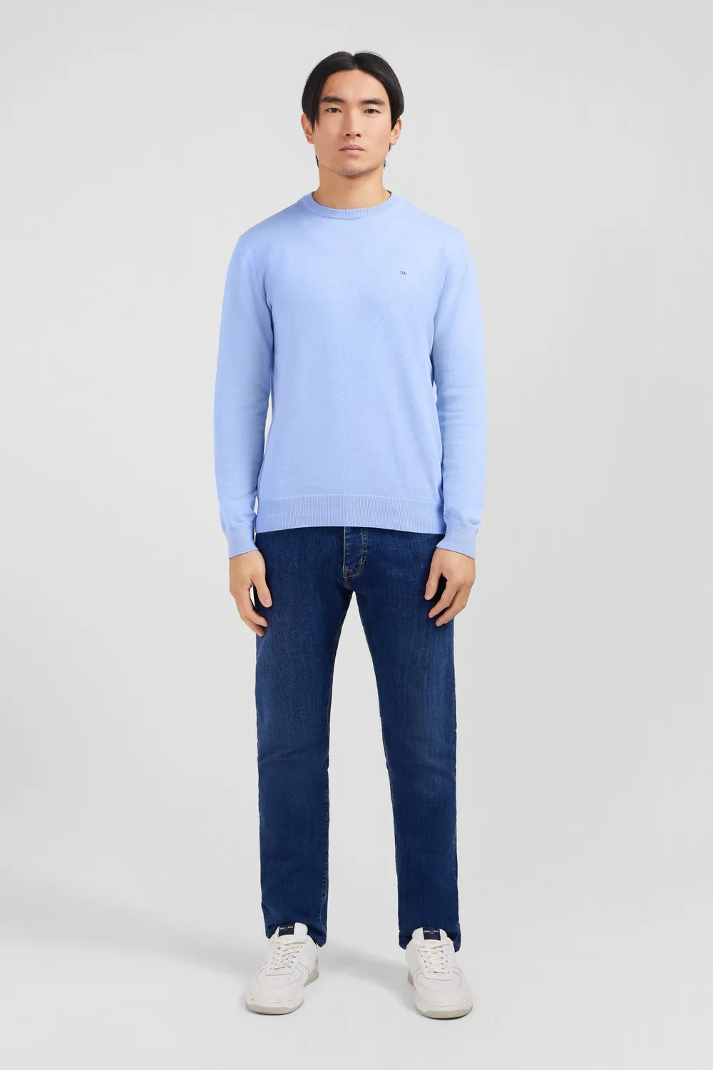 Eden Park PPKNIPUE0021 pull coton col rond bleu
