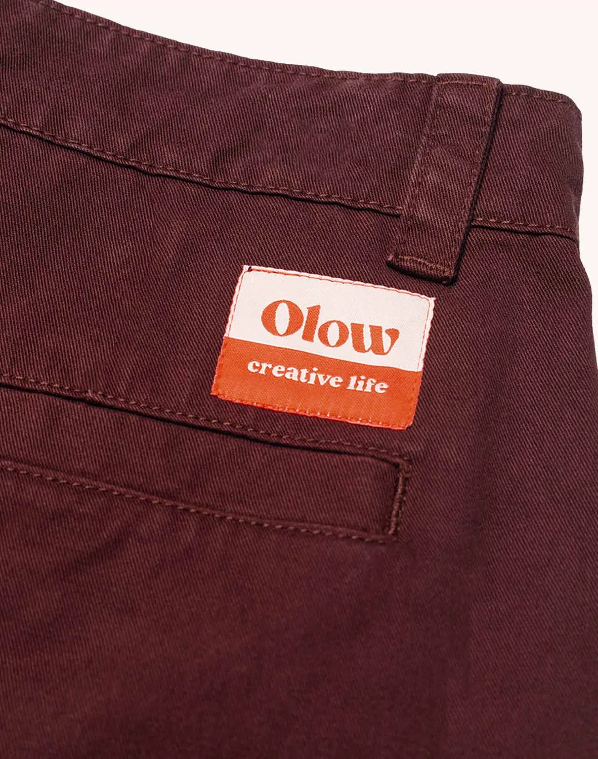 OLOW Slack pantalon chocolat sergé bio