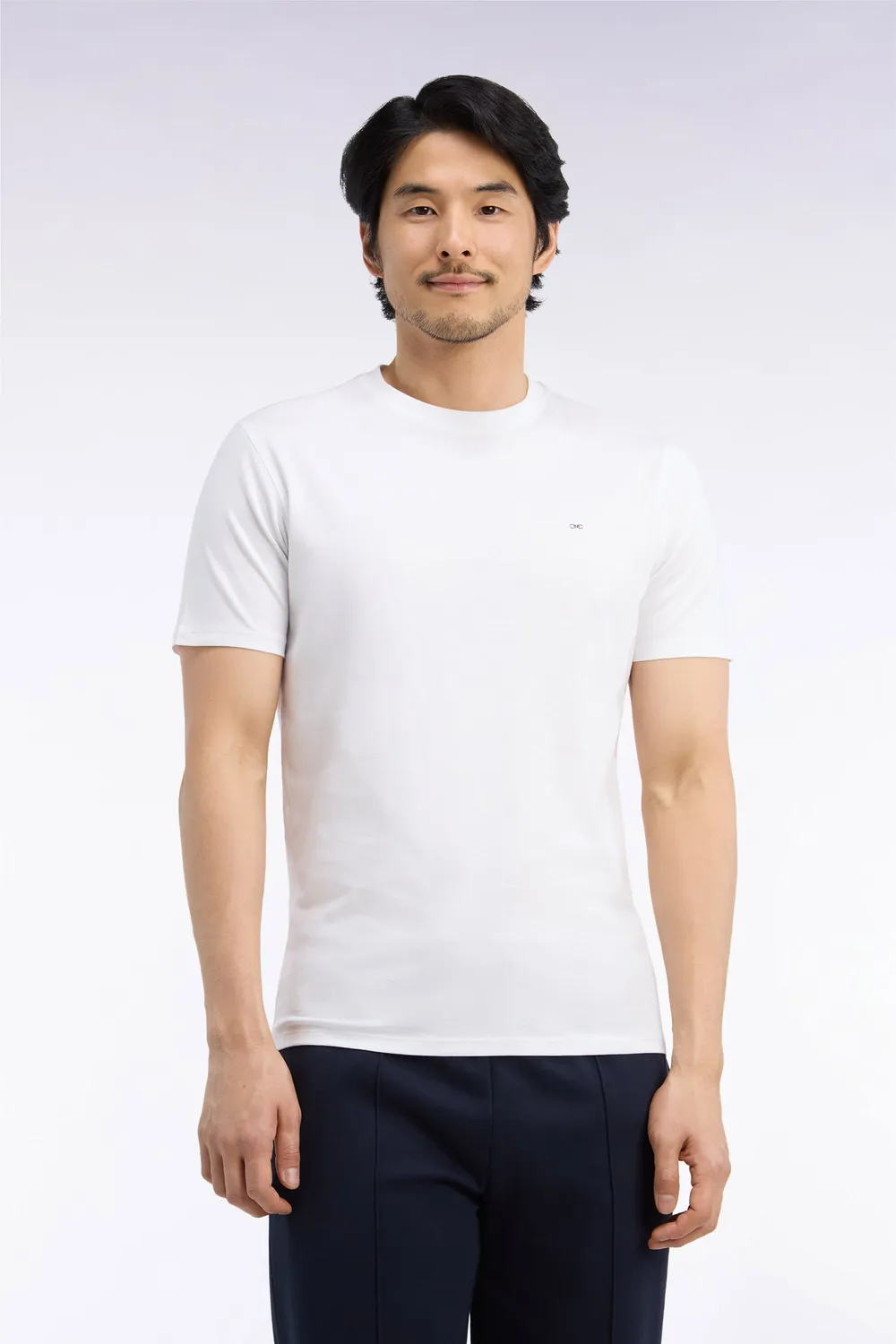 Eden Park T-shirt coton Pima blanc coupe droite