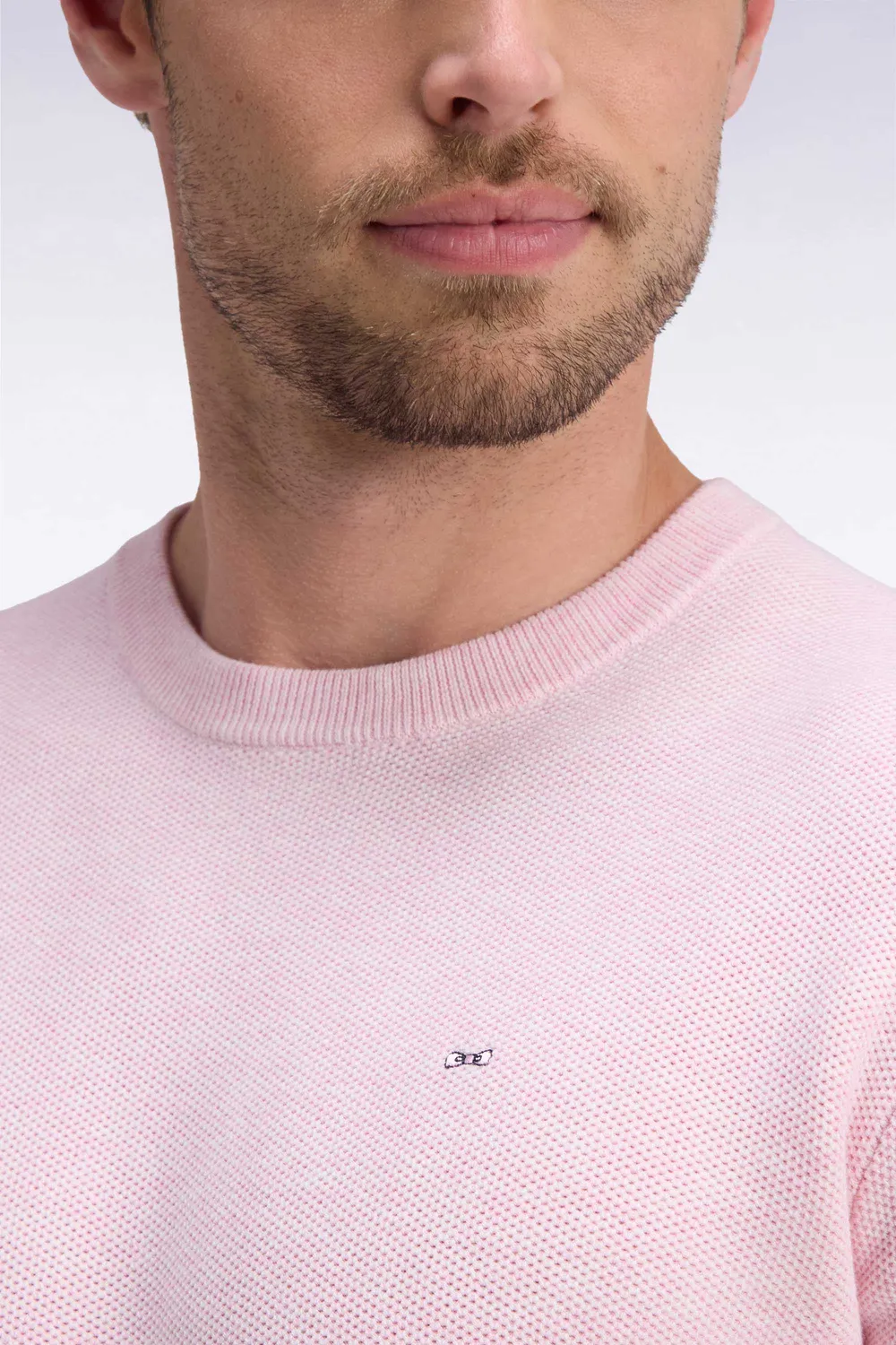 Eden Park pull col rond H26MAIPU0005 rose coton