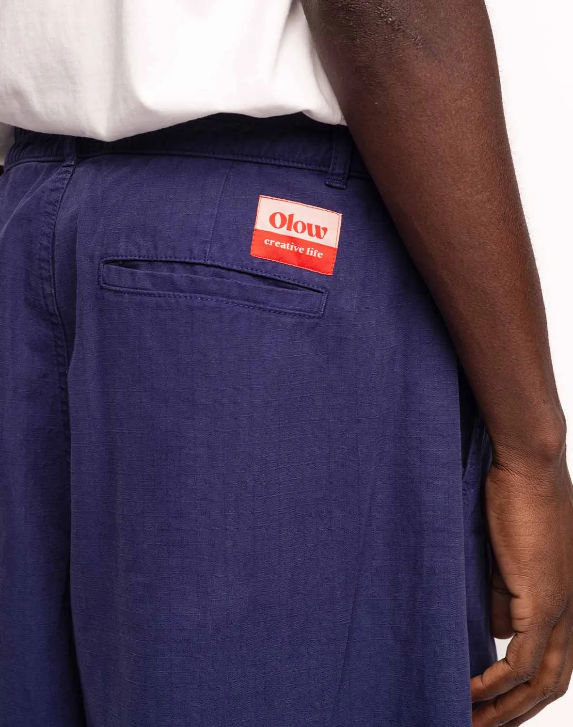 OLOW Cargeot pantalon large bleu outremer ripstop