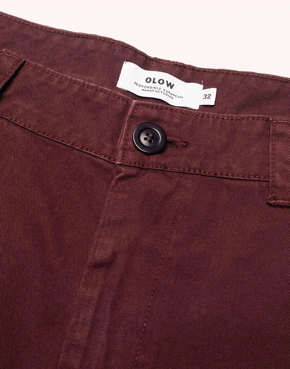 OLOW Slack pantalon chocolat sergé bio