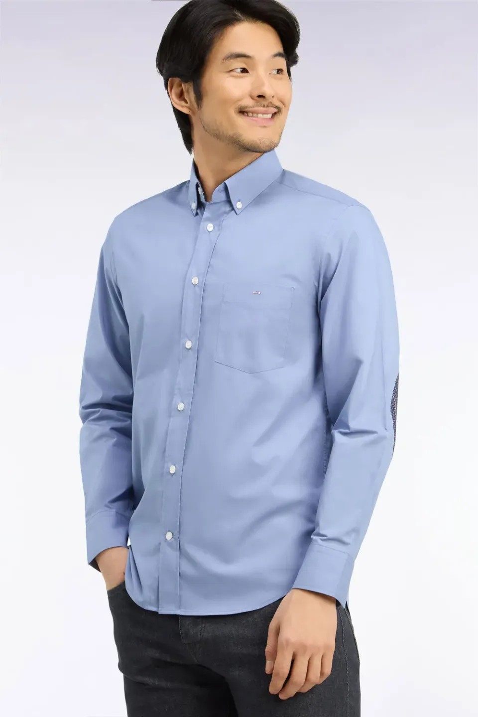 Eden Park chemise coton bleu micromotifs droite homme