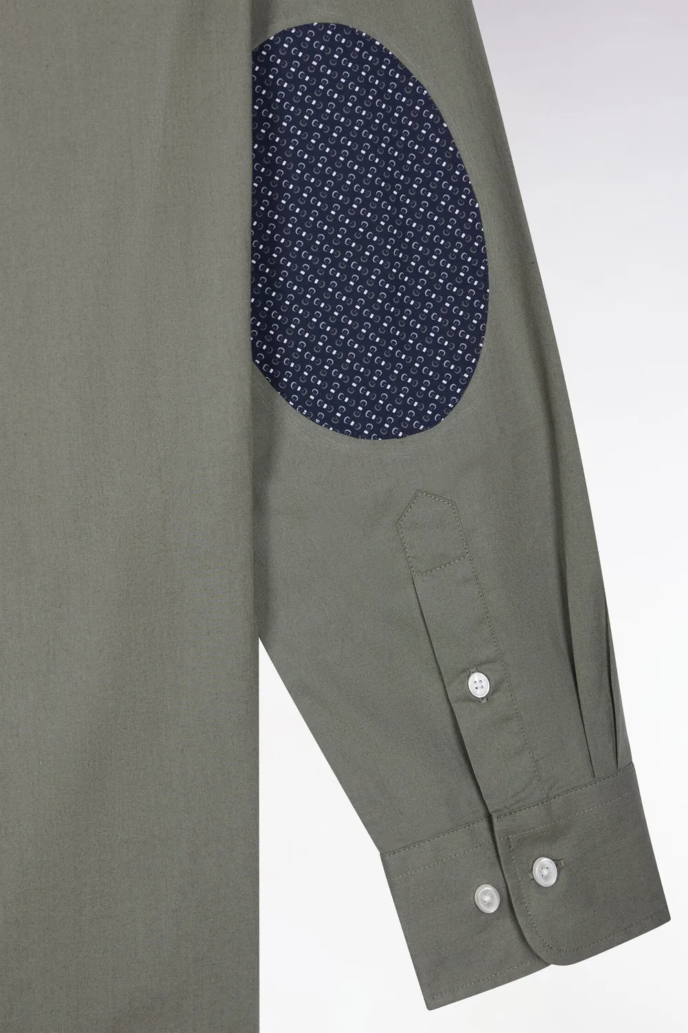 Eden Park chemise coton kaki micromotifs droite