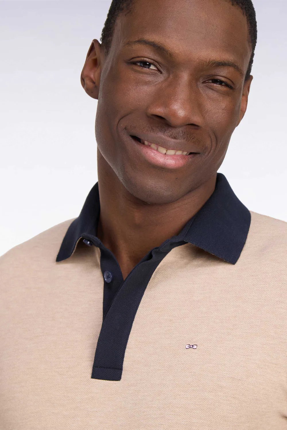 Eden Park Club Evolution polo beige manches longues piqué