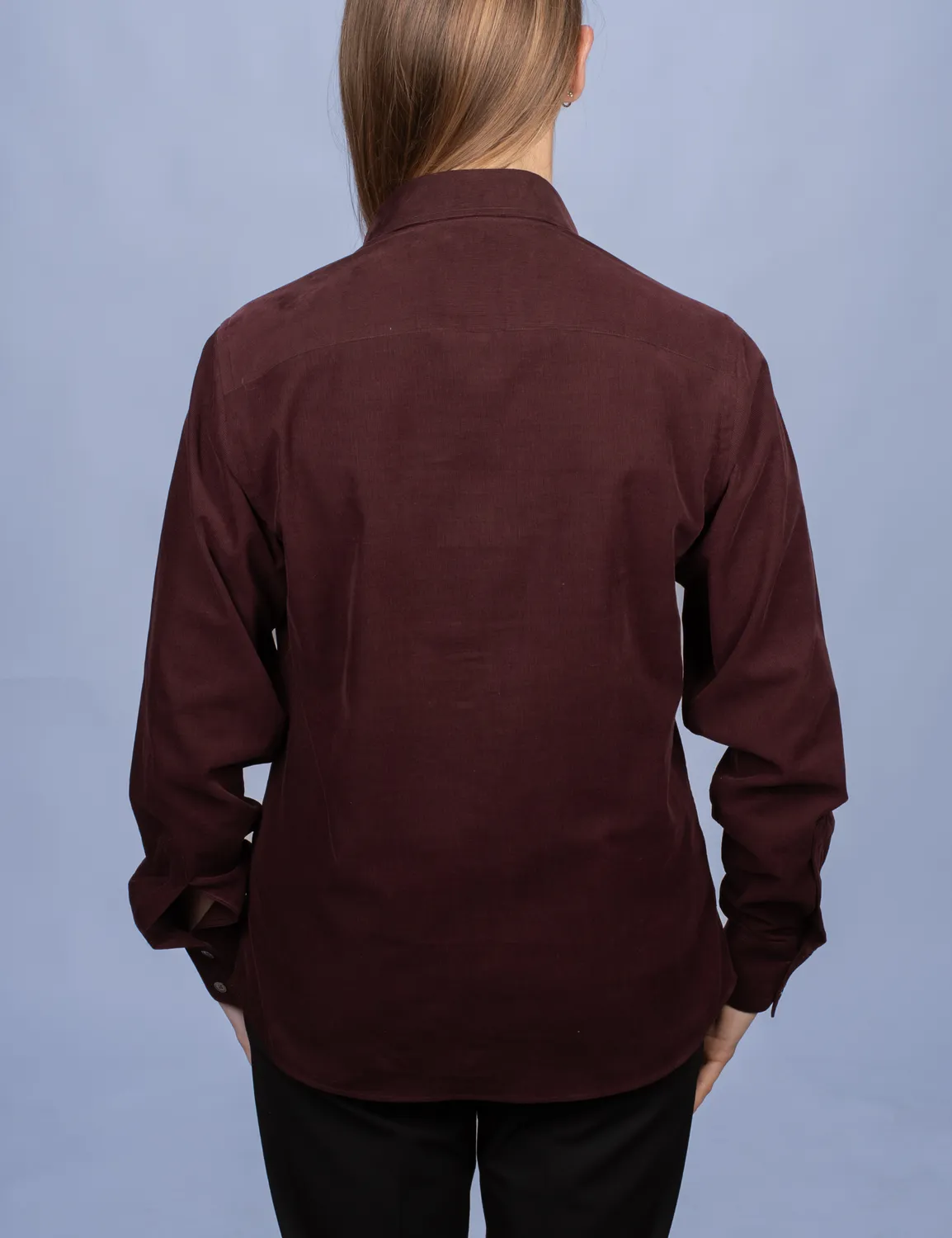 La Chemise Française Velours Milleraies Prune chemisier coton