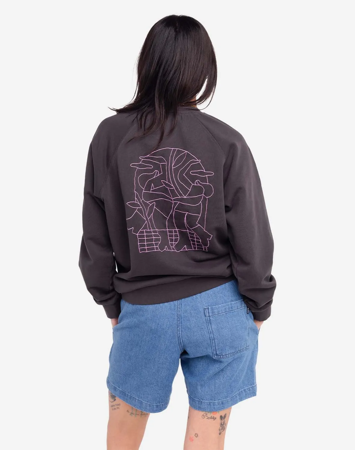 OLOW Party sweat noir carbone coupe ample molleton