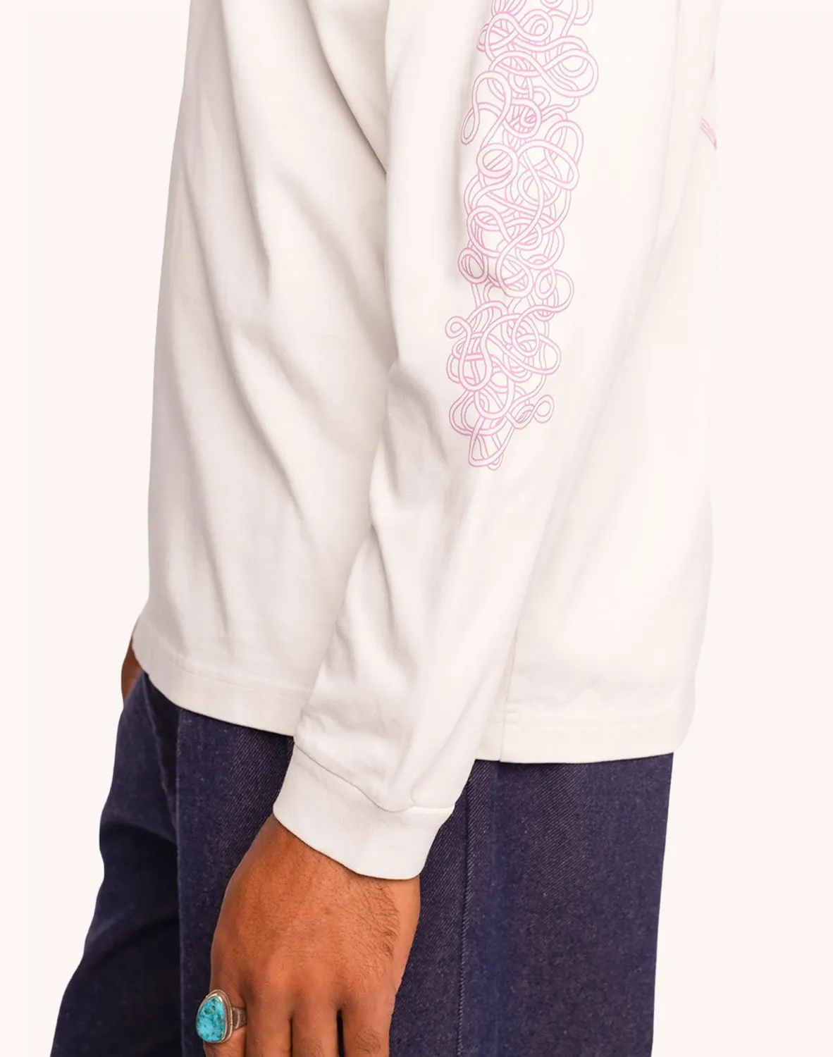 Olow Interconnexion t-shirt manches longues gris perle coton bio