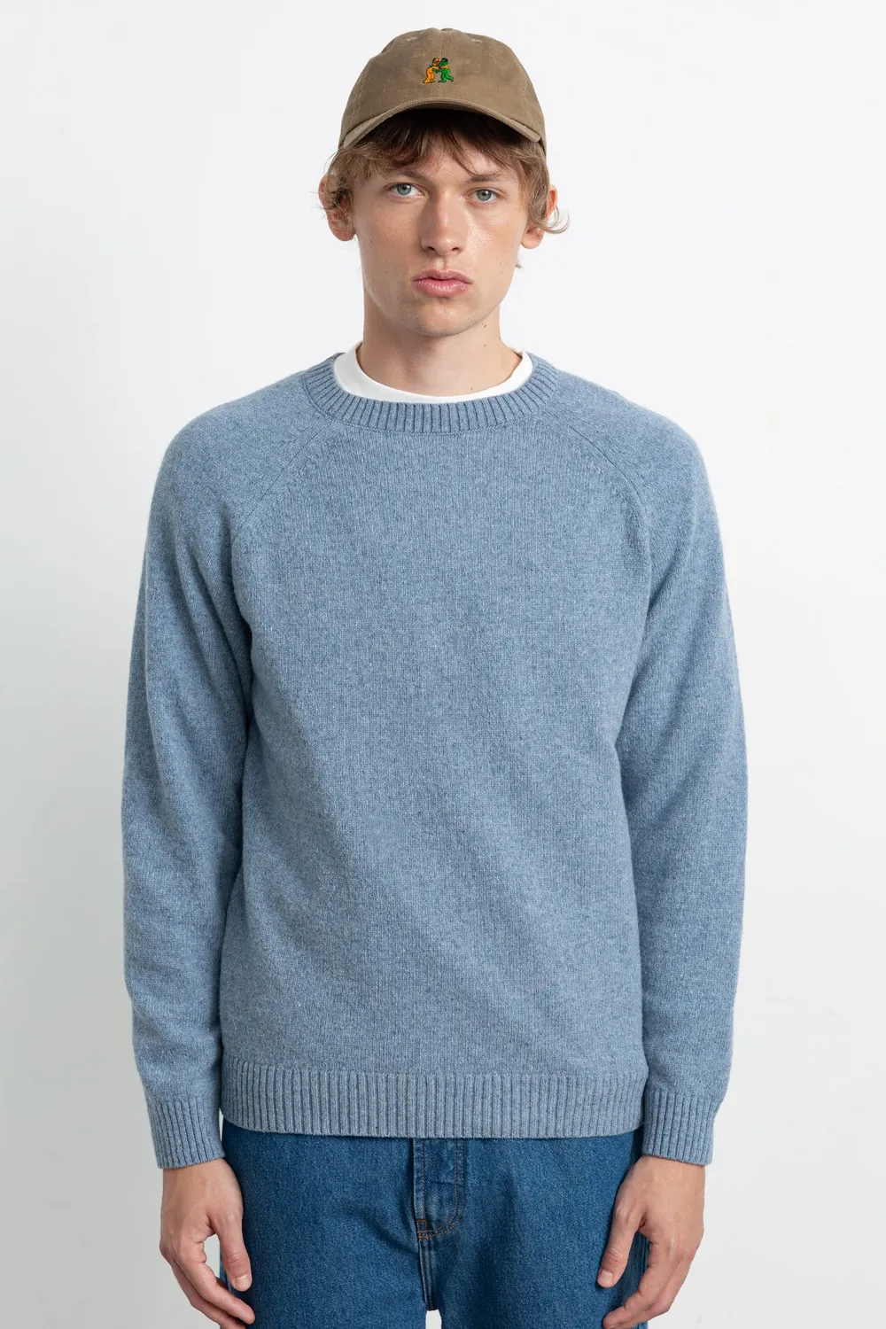 Edmmond Studios Madrid pull homme bleu marine laine recyclée