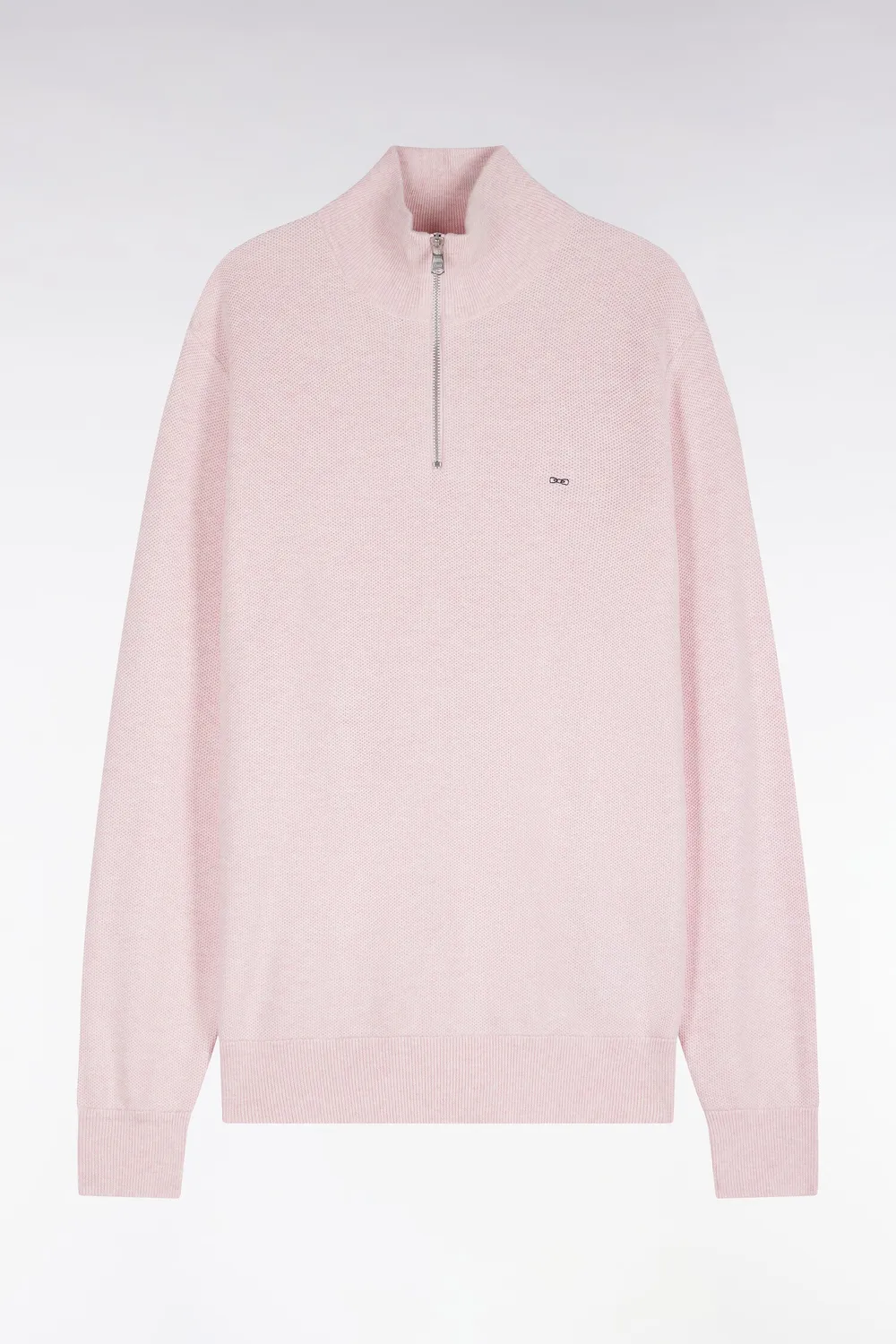 Eden Park pull col camionneur coton rose nid abeille droit