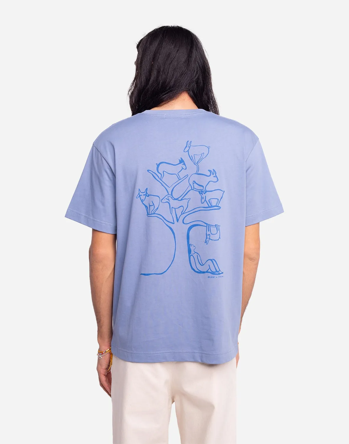 OLOW Capra t-shirt ample bleu azur coton