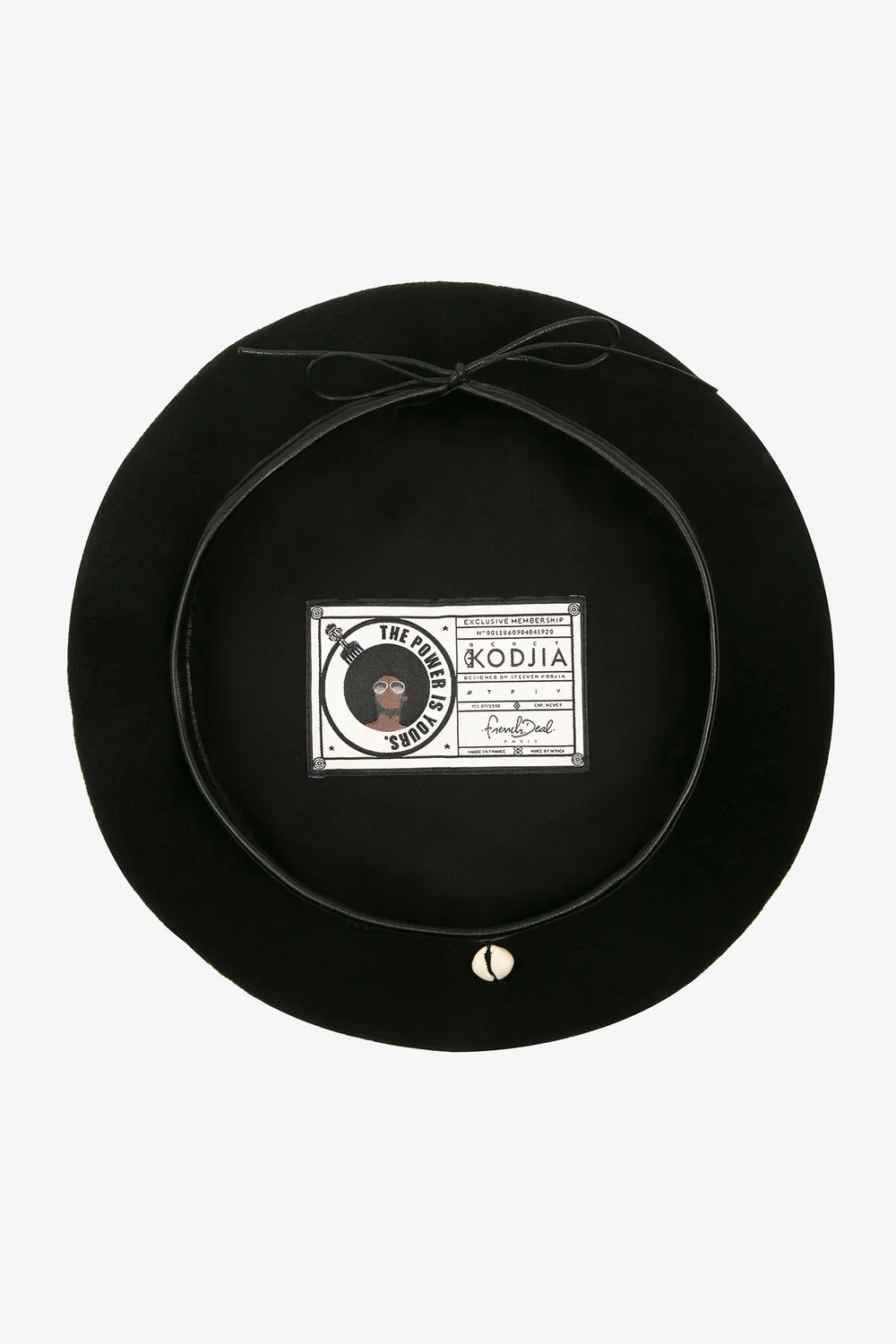 French Deal Kodjia béret laine noire 1 cauri oversize