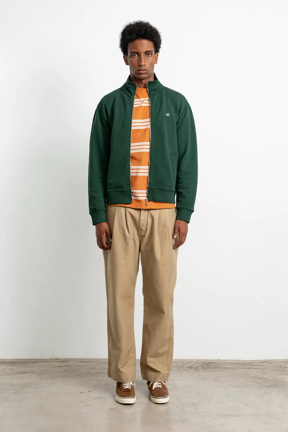Edmmond Studios Duck Zip sweat zippé vert 450gr
