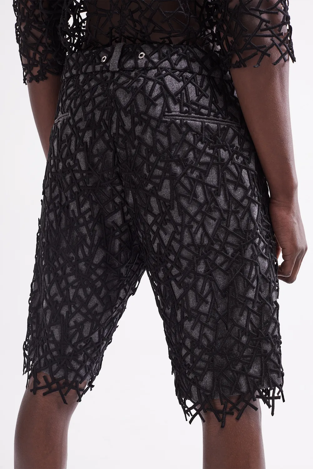 French Deal Spider short laine graphique