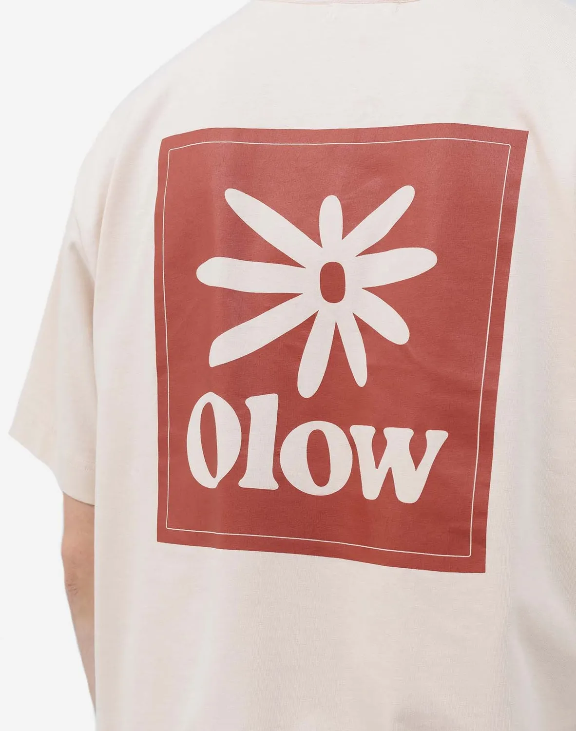 OLOW Flower t-shirt ample crème coton bio