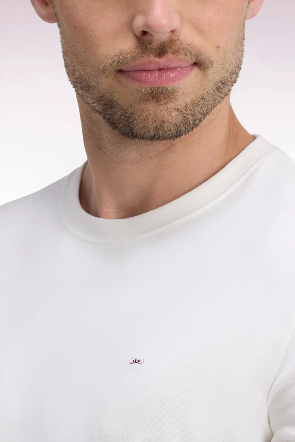 Eden Park t-shirt coton écru manches courtes coupe droite