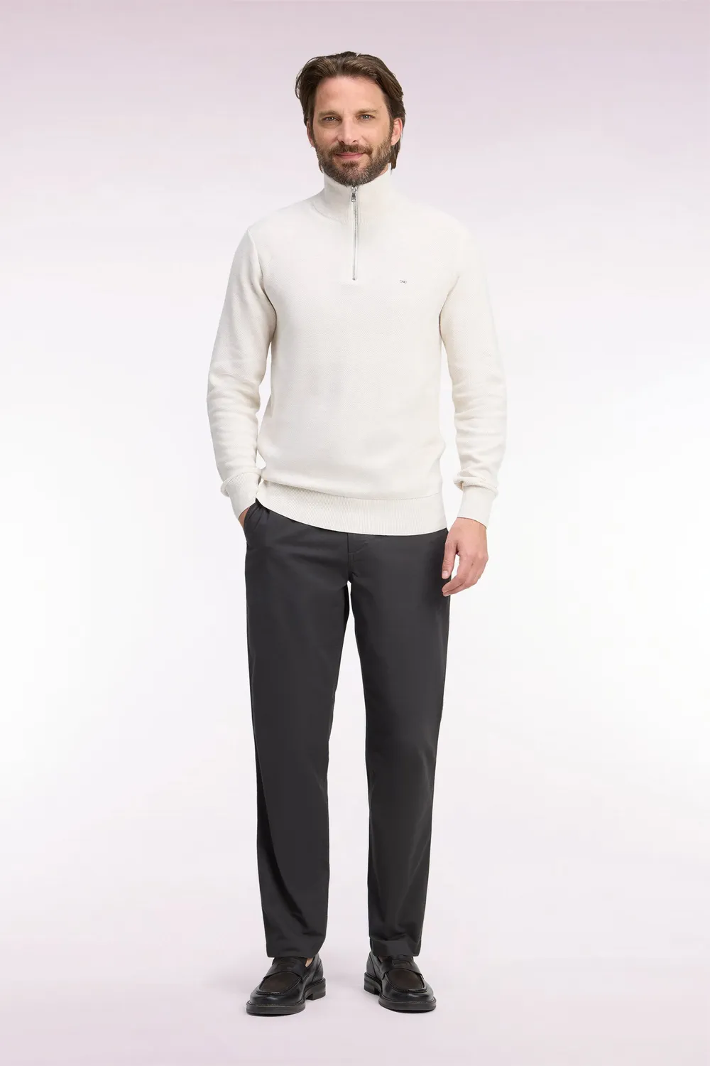Eden Park Legend chino piqué coton pantalon kaki coupe regular