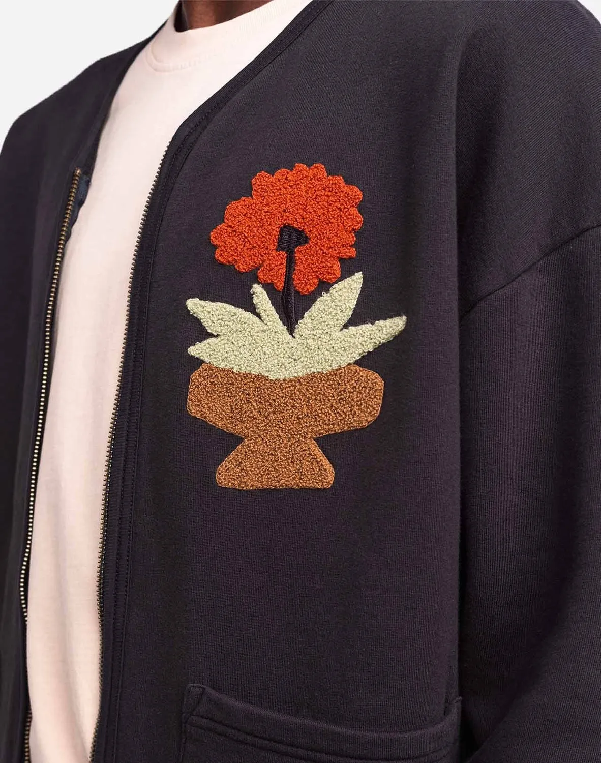 OLOW Kigo sweat zippé noir carbone coton bio