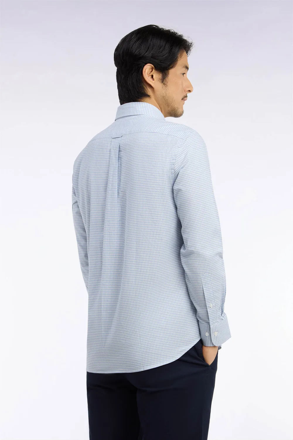 Eden Park Legend chemise homme bleu ciel carreaux Vichy