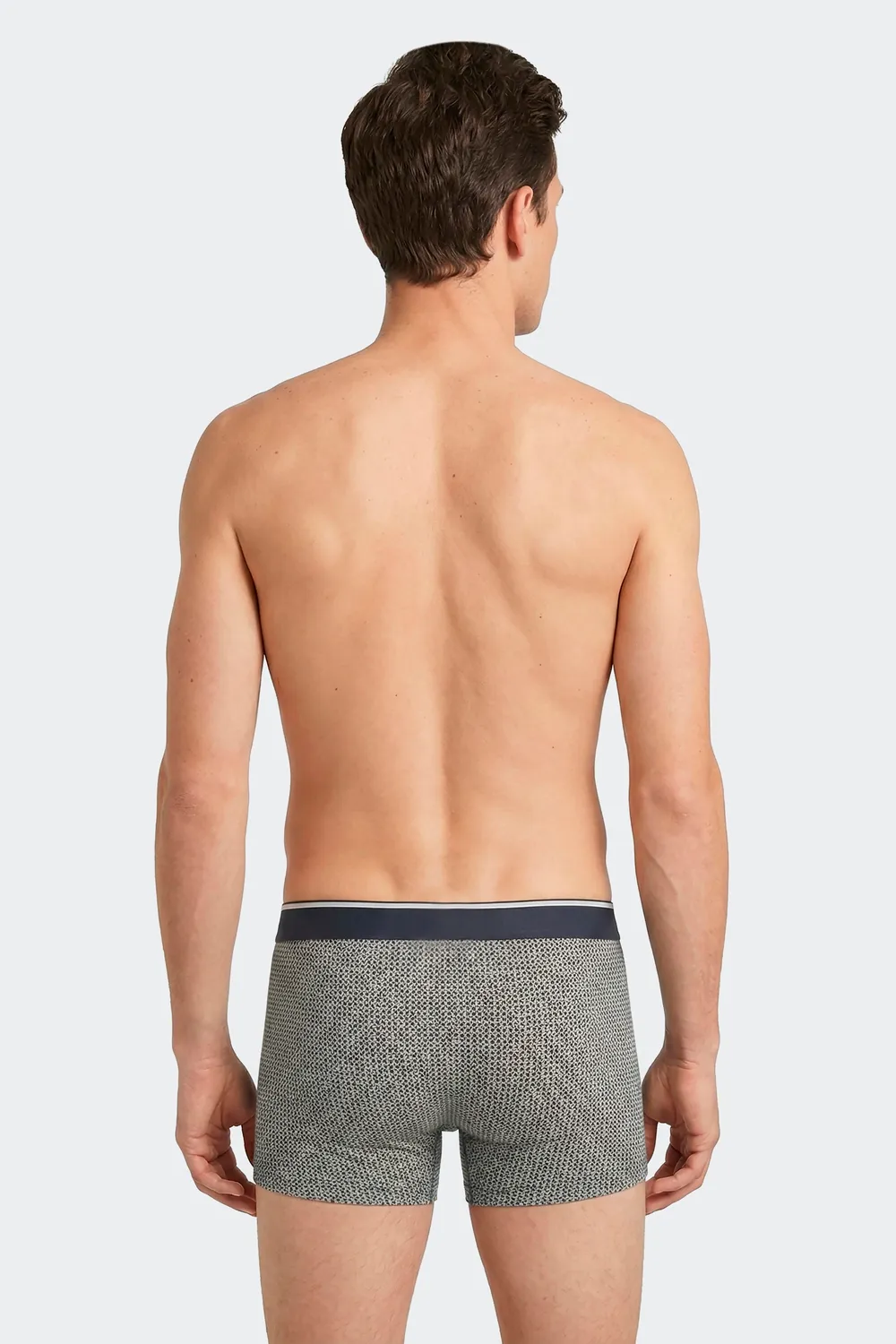 Eden Park lot 2 boxers coton stretch kaki gris graphique