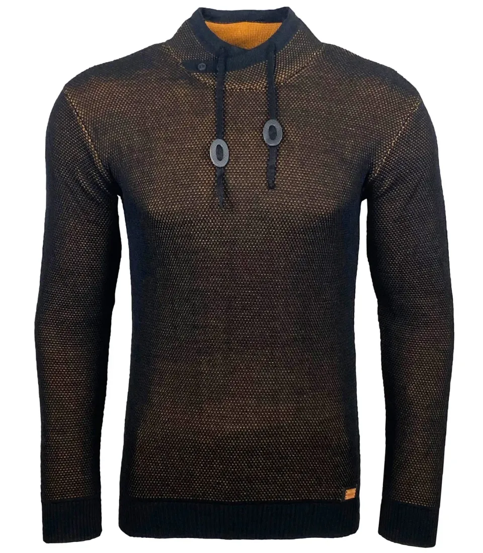 Subliminal Mode BX52276 pull homme col châle maille hiver