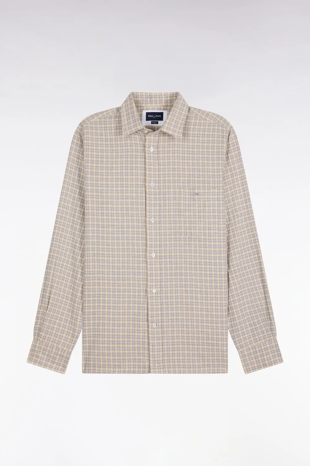 Eden Park Club Classique chemise coton carreaux écrue