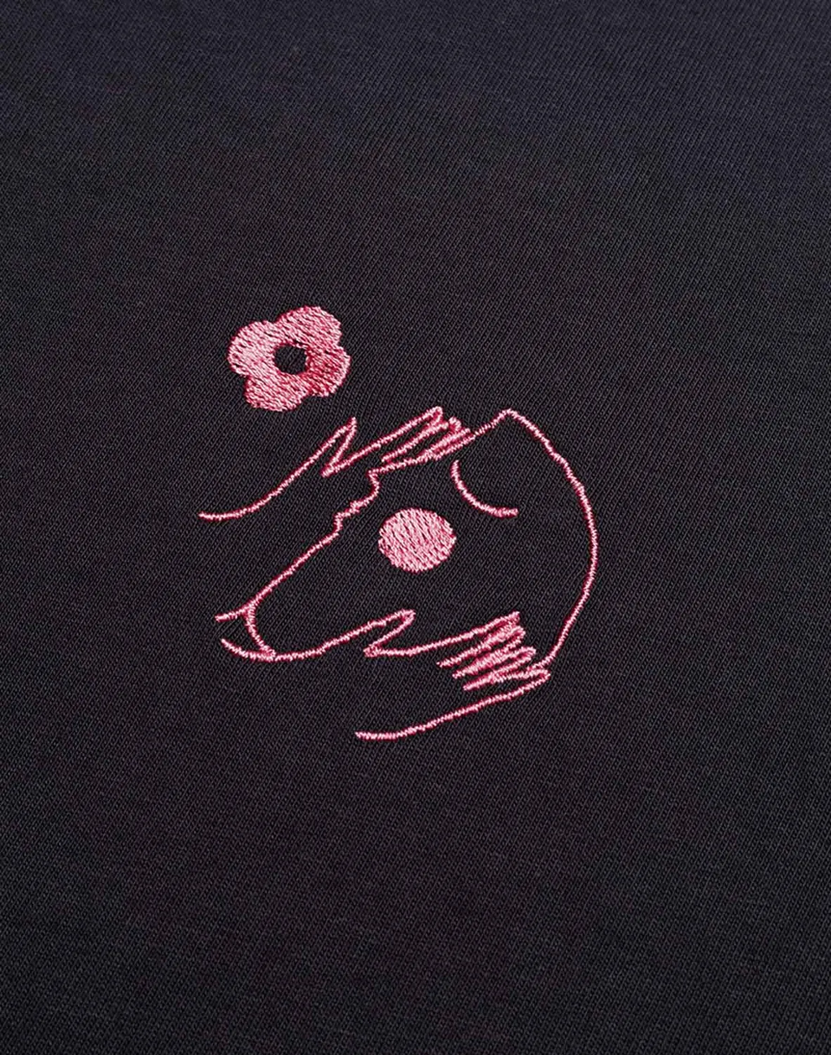 Olow Let Go t-shirt noir carbone broderie coton bio